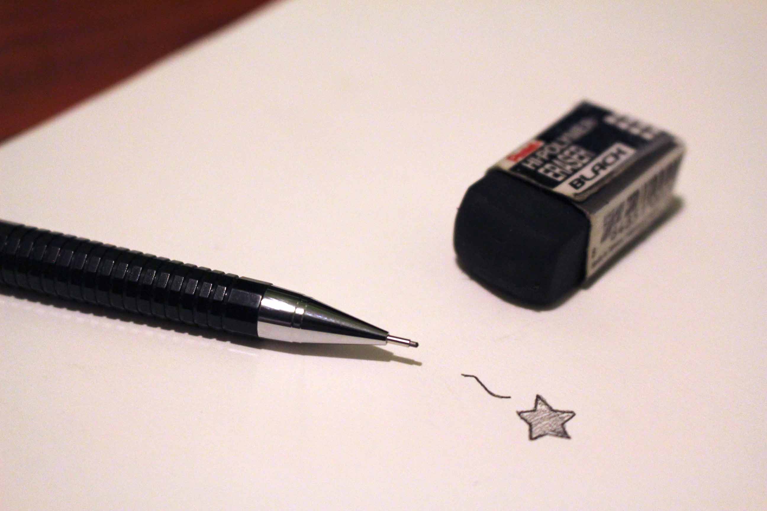 pencil and eraser